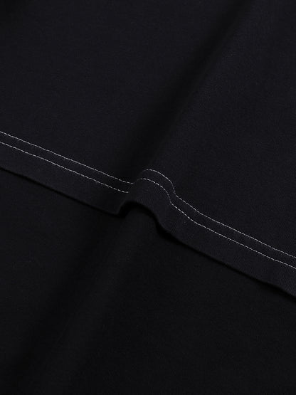 Streetwear Contrast-Stitched Cotton T-Shirt