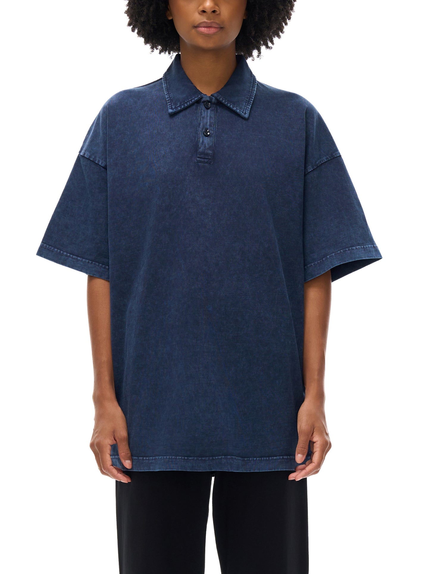 heavyweight acid-washed polo t-shirt