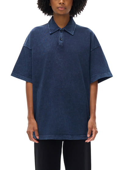 Heavyweight Acid-Washed Polo T-Shirt