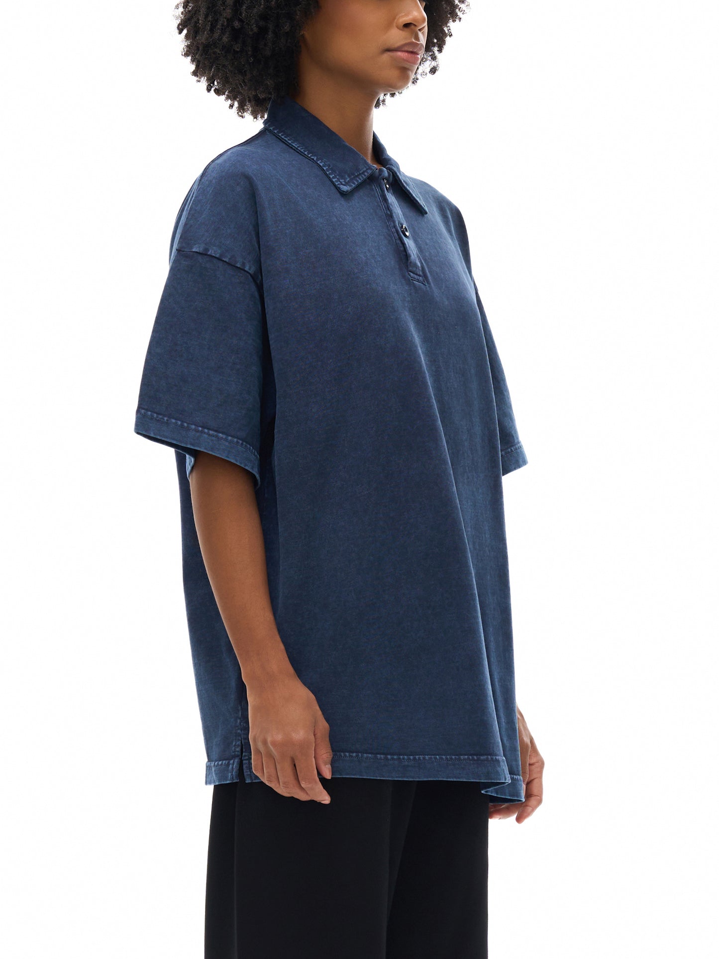 heavyweight acid-washed polo t-shirt