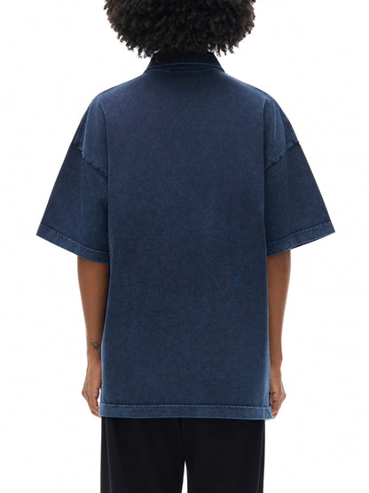 Heavyweight Acid-Washed Polo T-Shirt