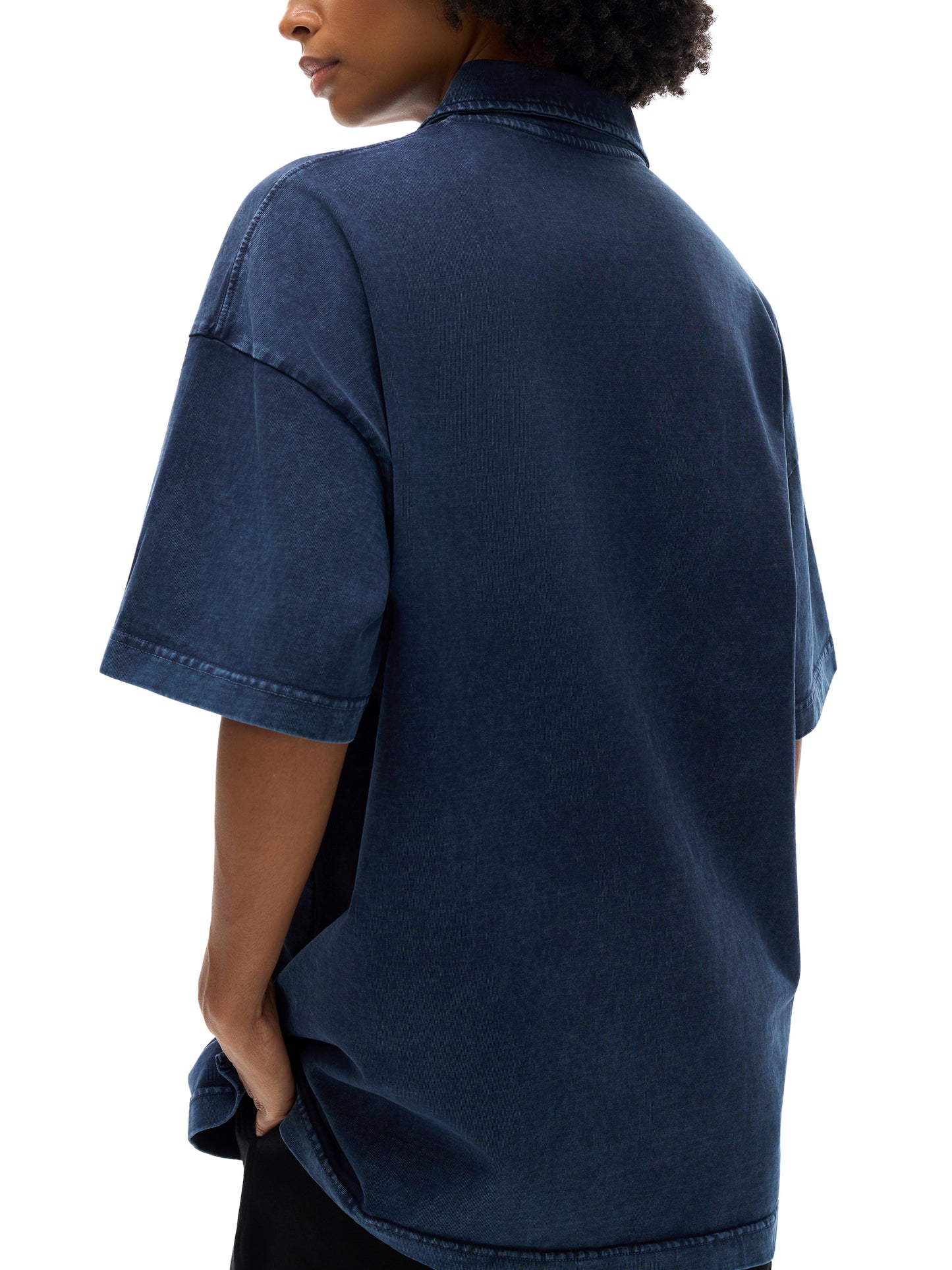 heavyweight acid-washed polo t-shirt