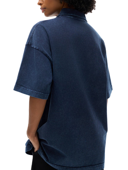 Heavyweight Acid-Washed Polo T-Shirt