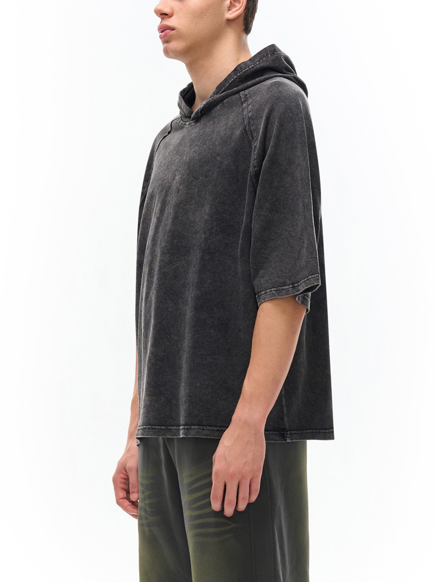 acid washed hooded boxy t-shirt
