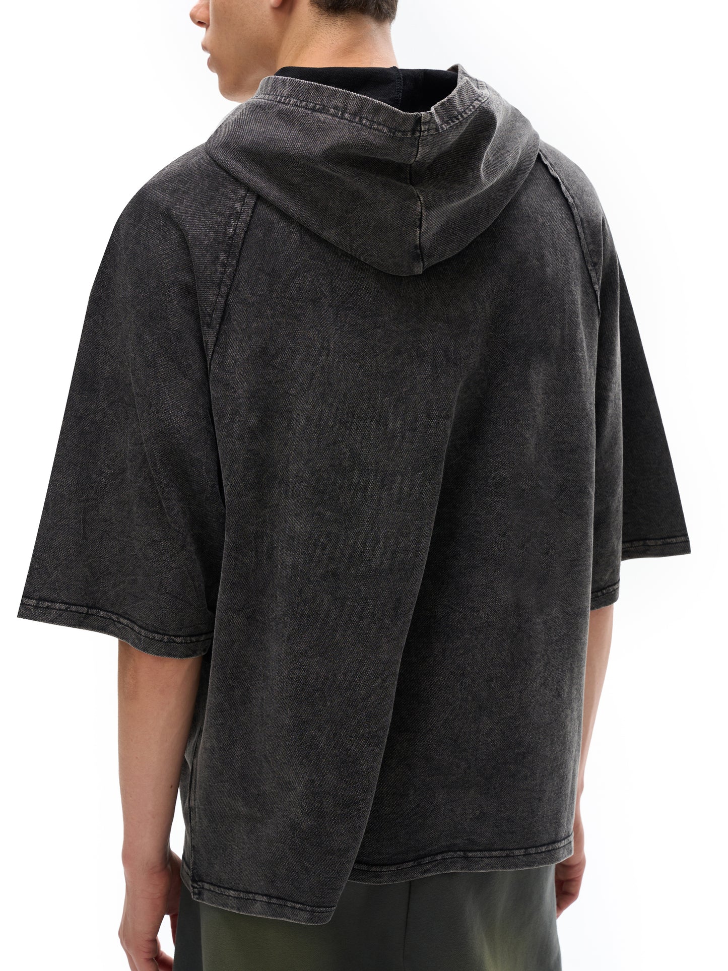 acid washed hooded boxy t-shirt
