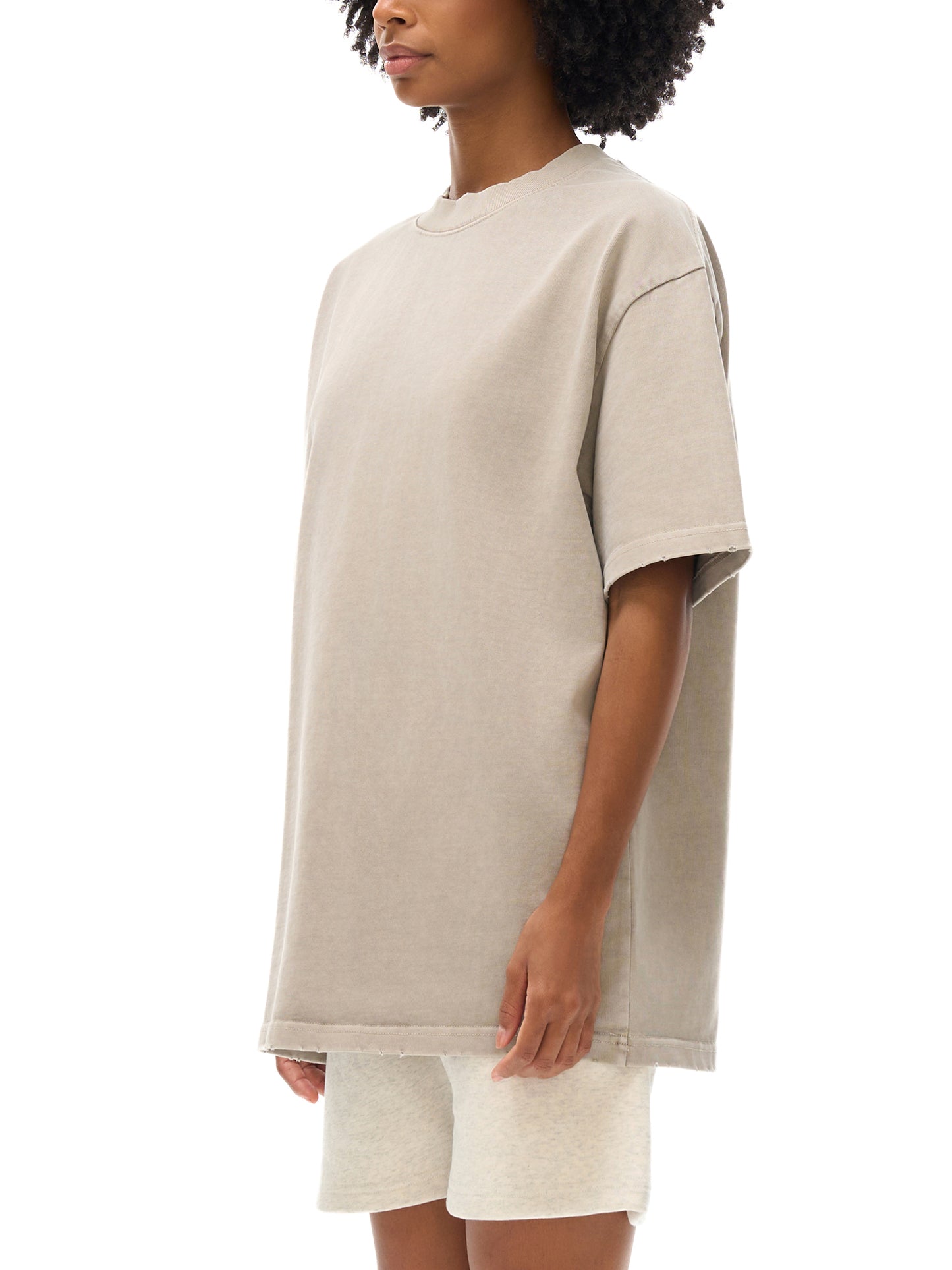 heavyweight vintage washed frayed t-shirt