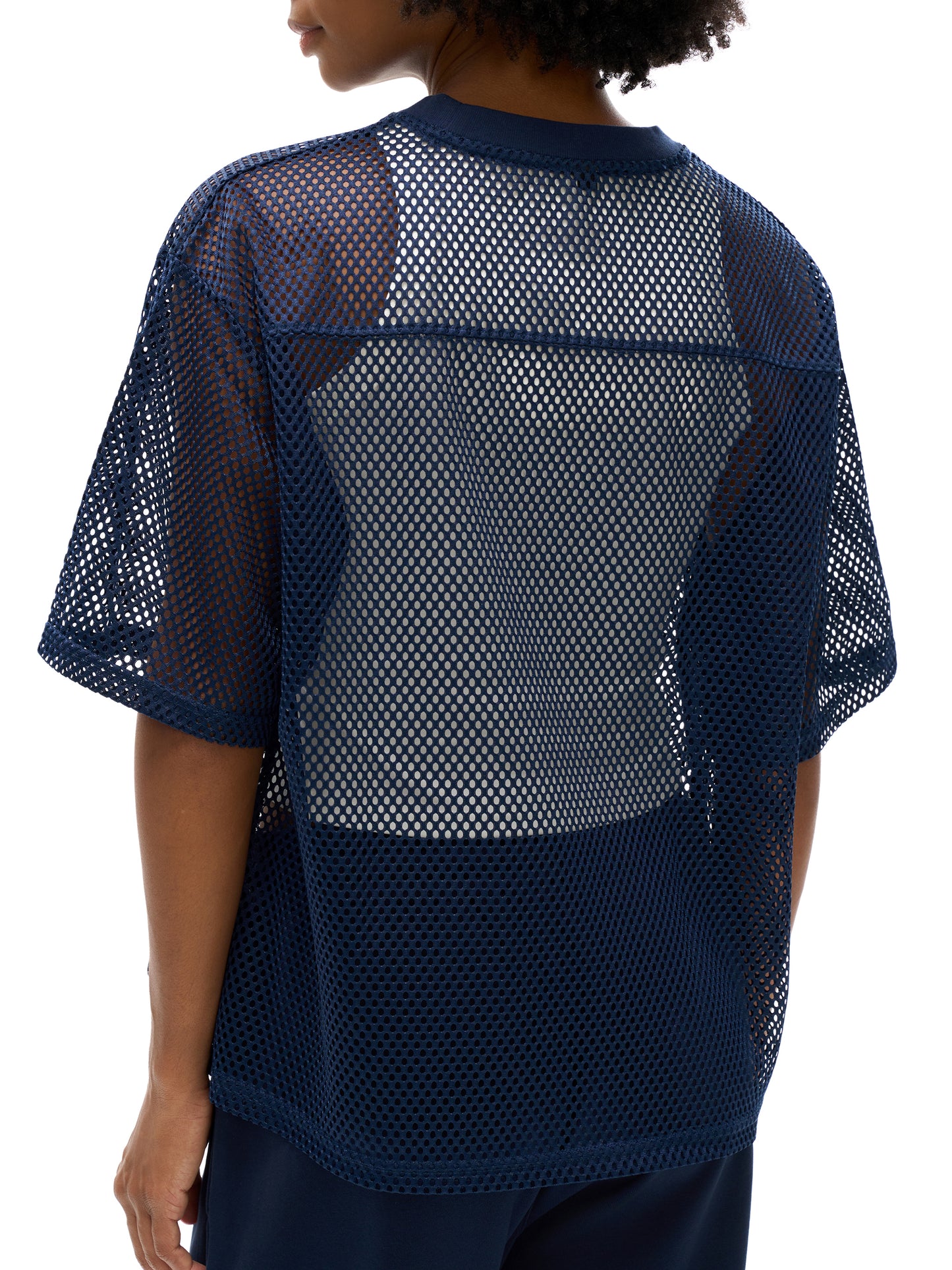 see-through boxy net t-shirt