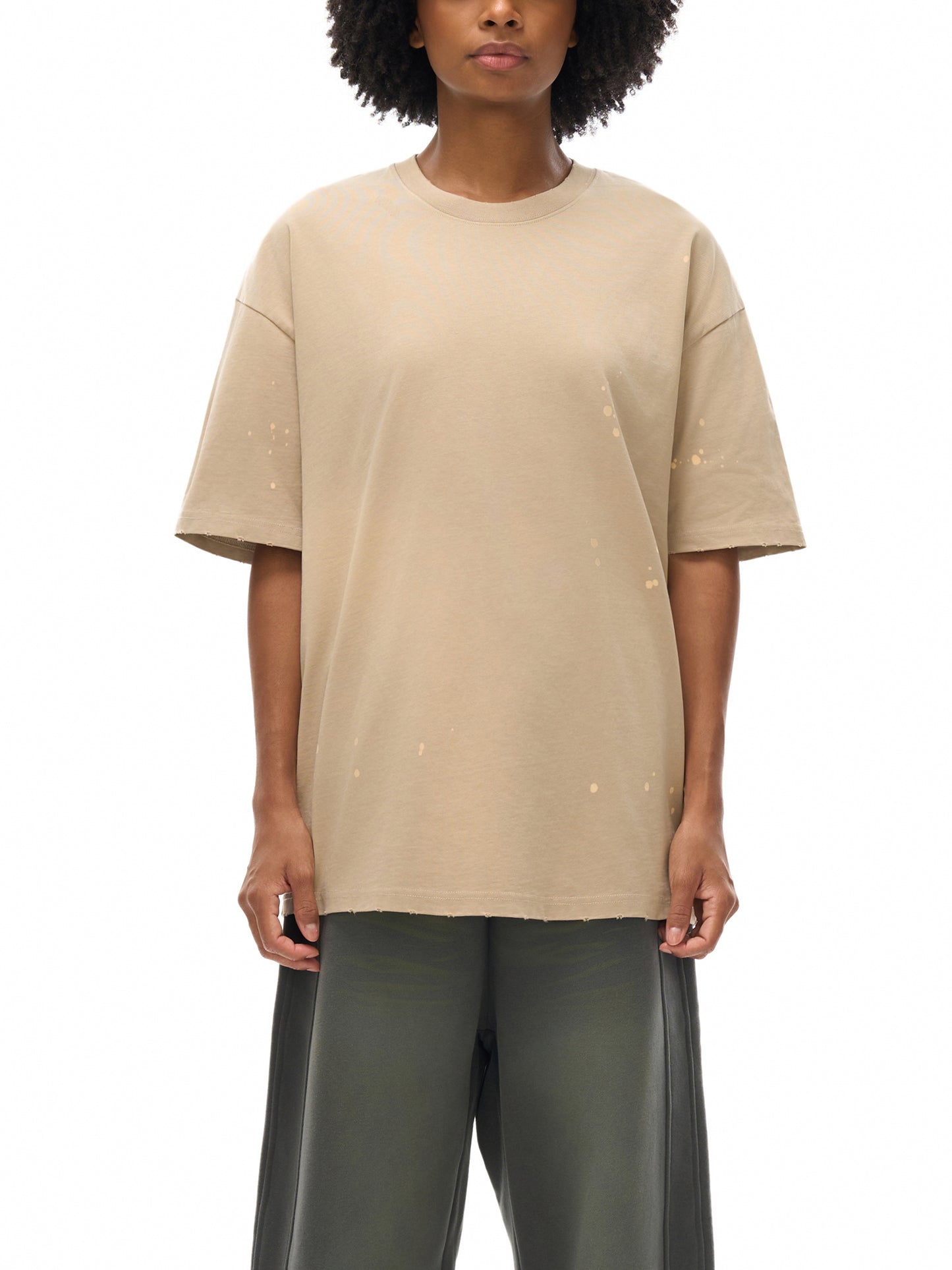 hand-frayed sunfade paint splatter t-shirt