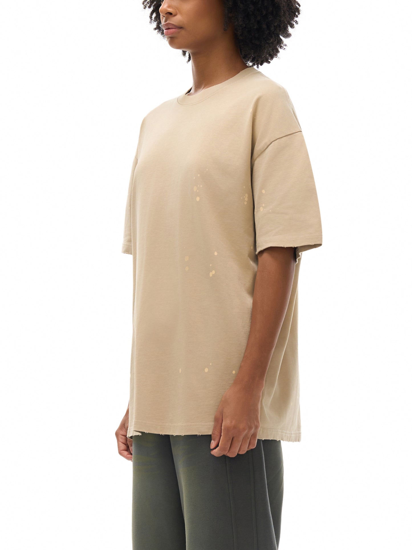 hand-frayed sunfade paint splatter t-shirt