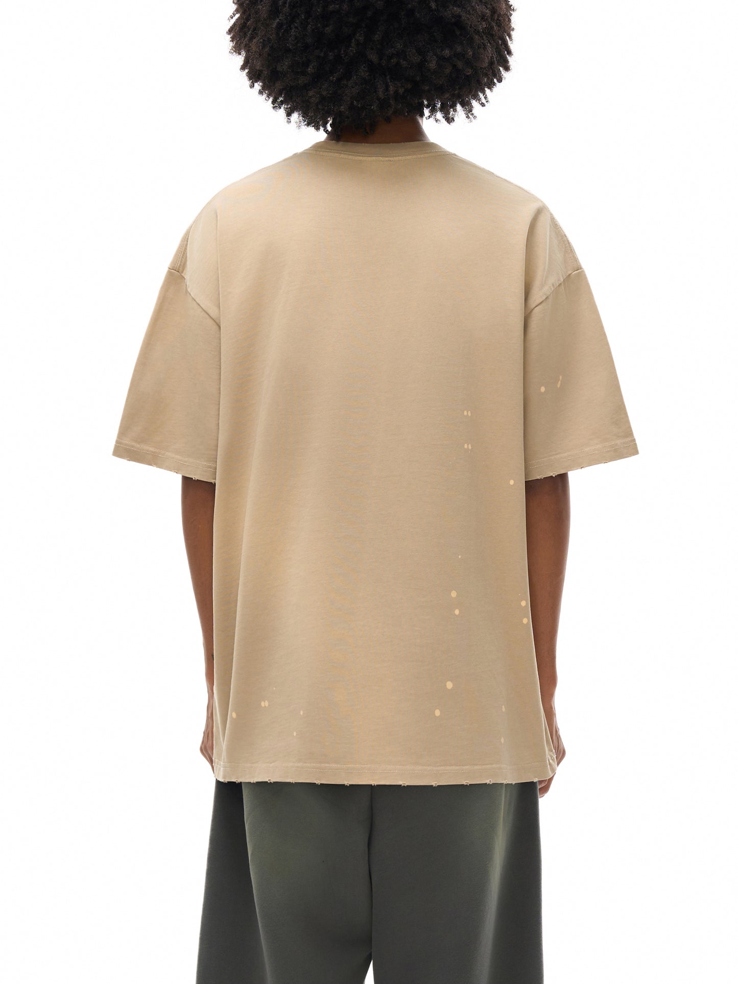 hand-frayed sunfade paint splatter t-shirt