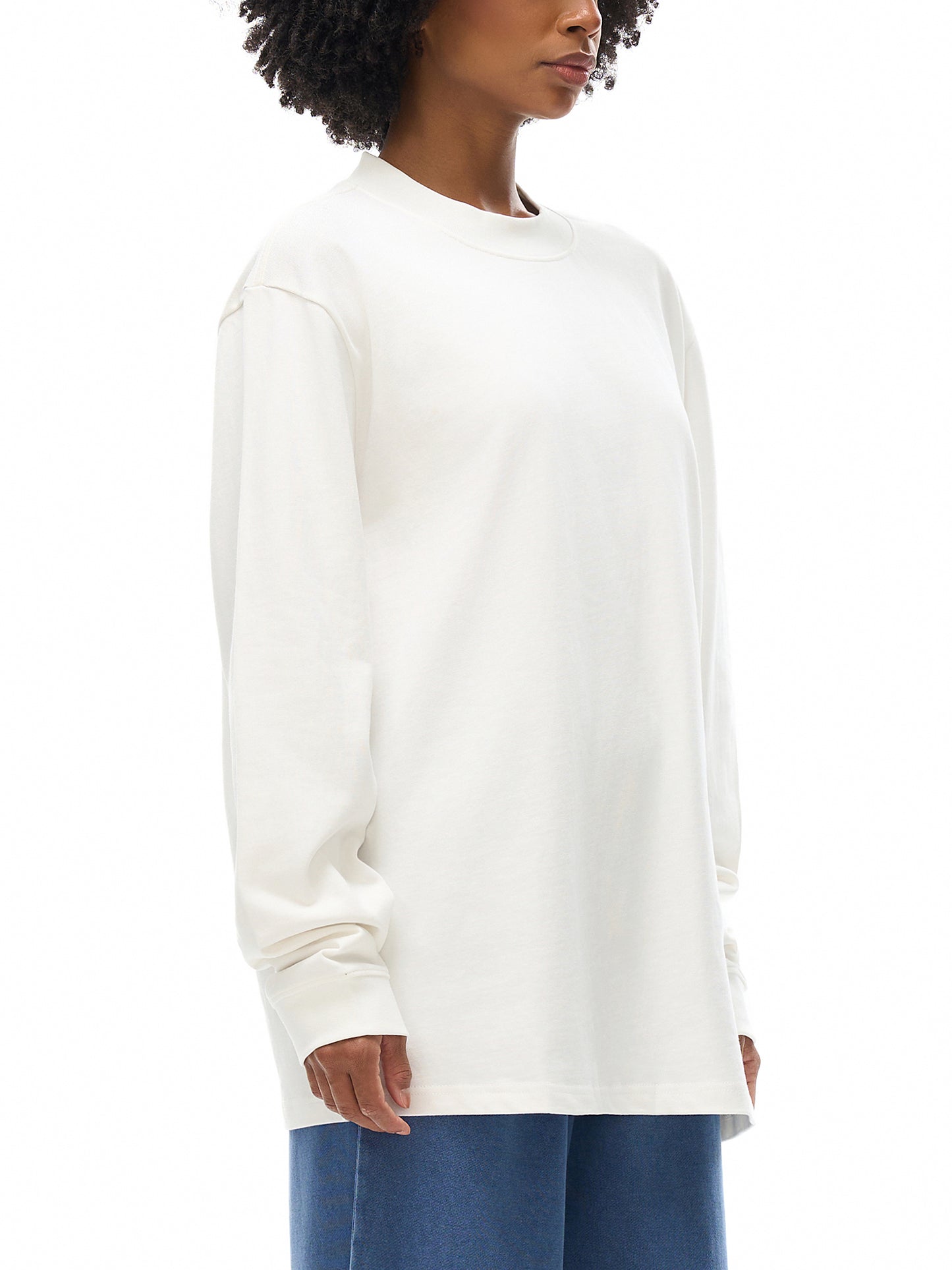 essential non-shrink mock neck sweatshirt
