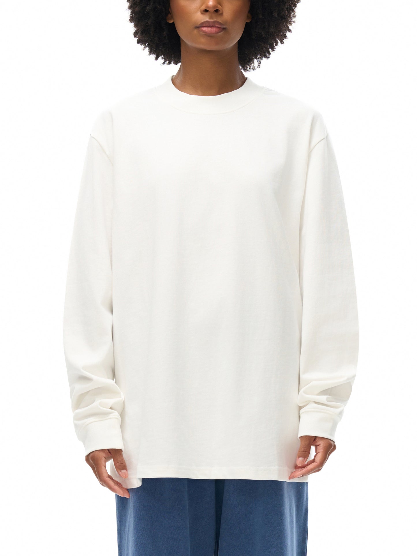 essential non-shrink mock neck sweatshirt