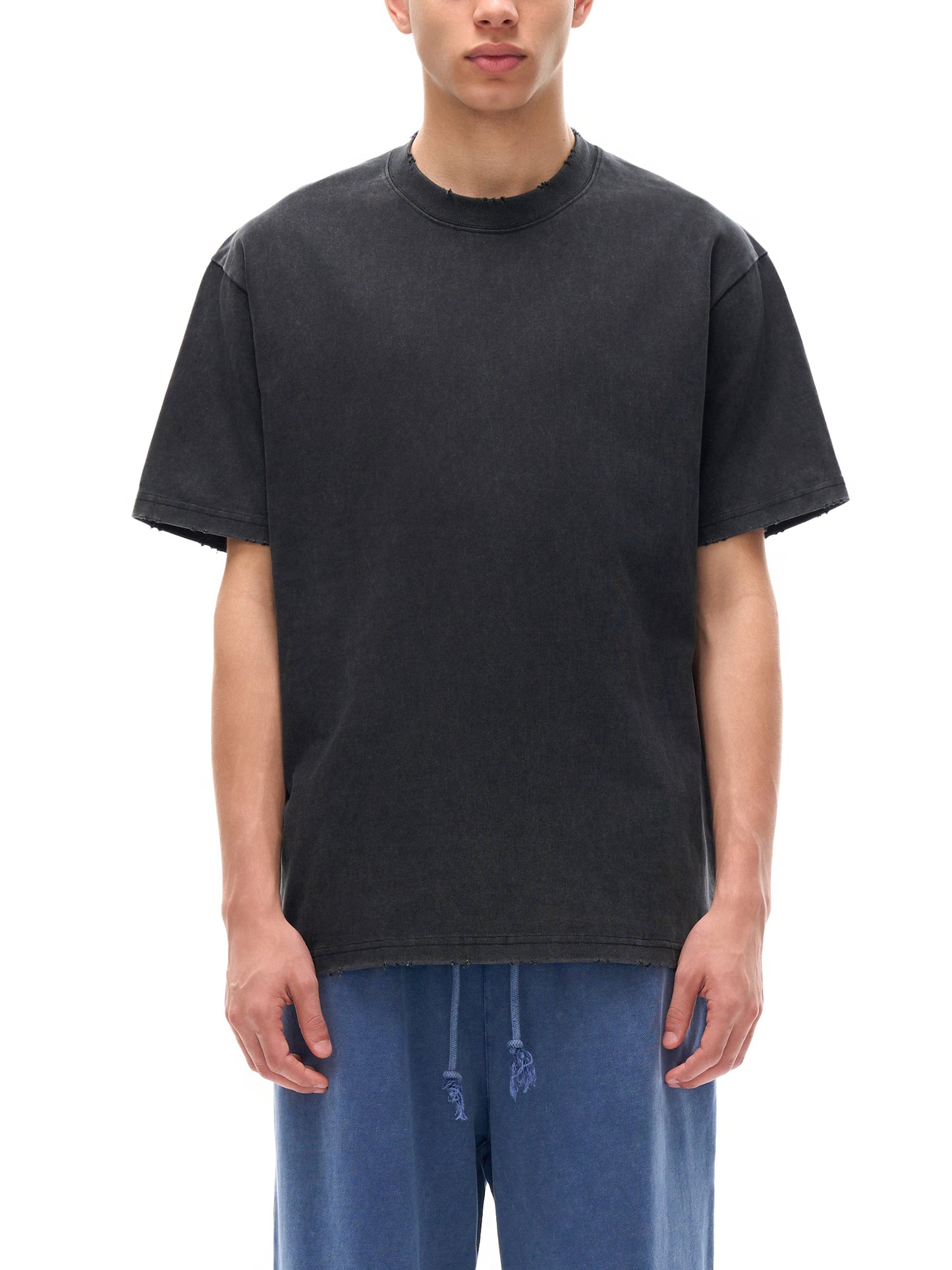 heavyweight vintage washed frayed t-shirt