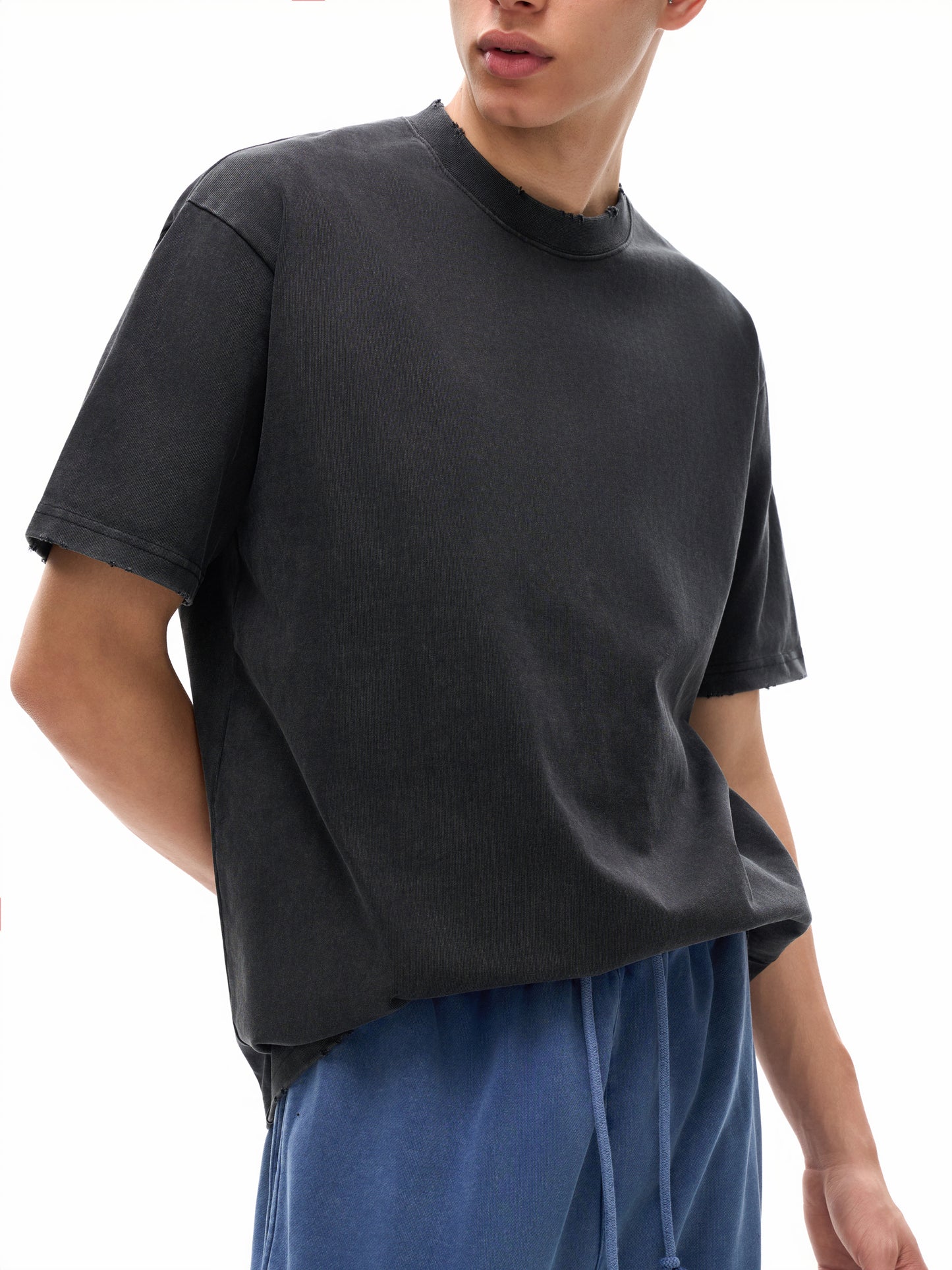 heavyweight vintage washed frayed t-shirt