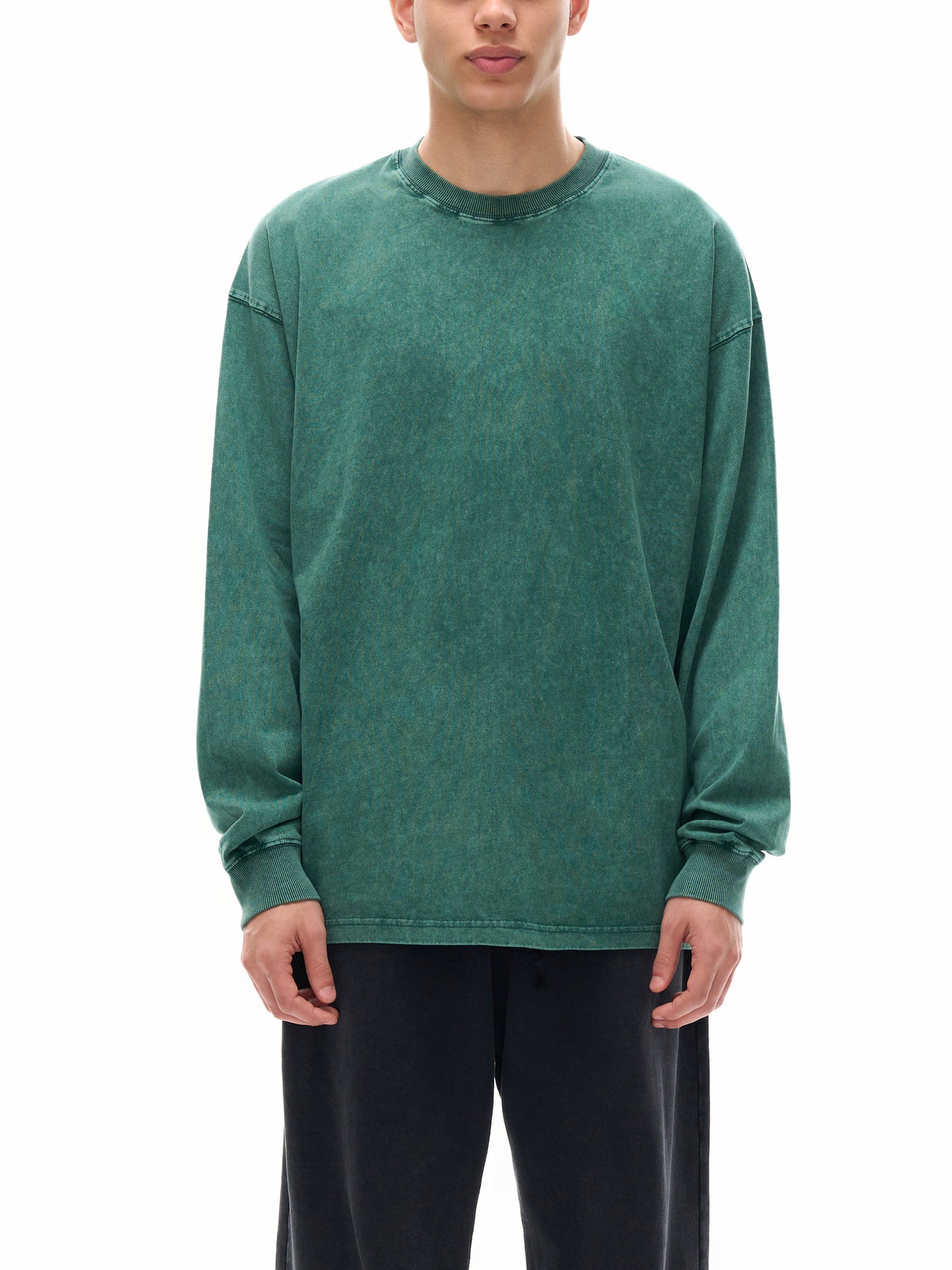 acid wash oversize long sleeve t-shirt