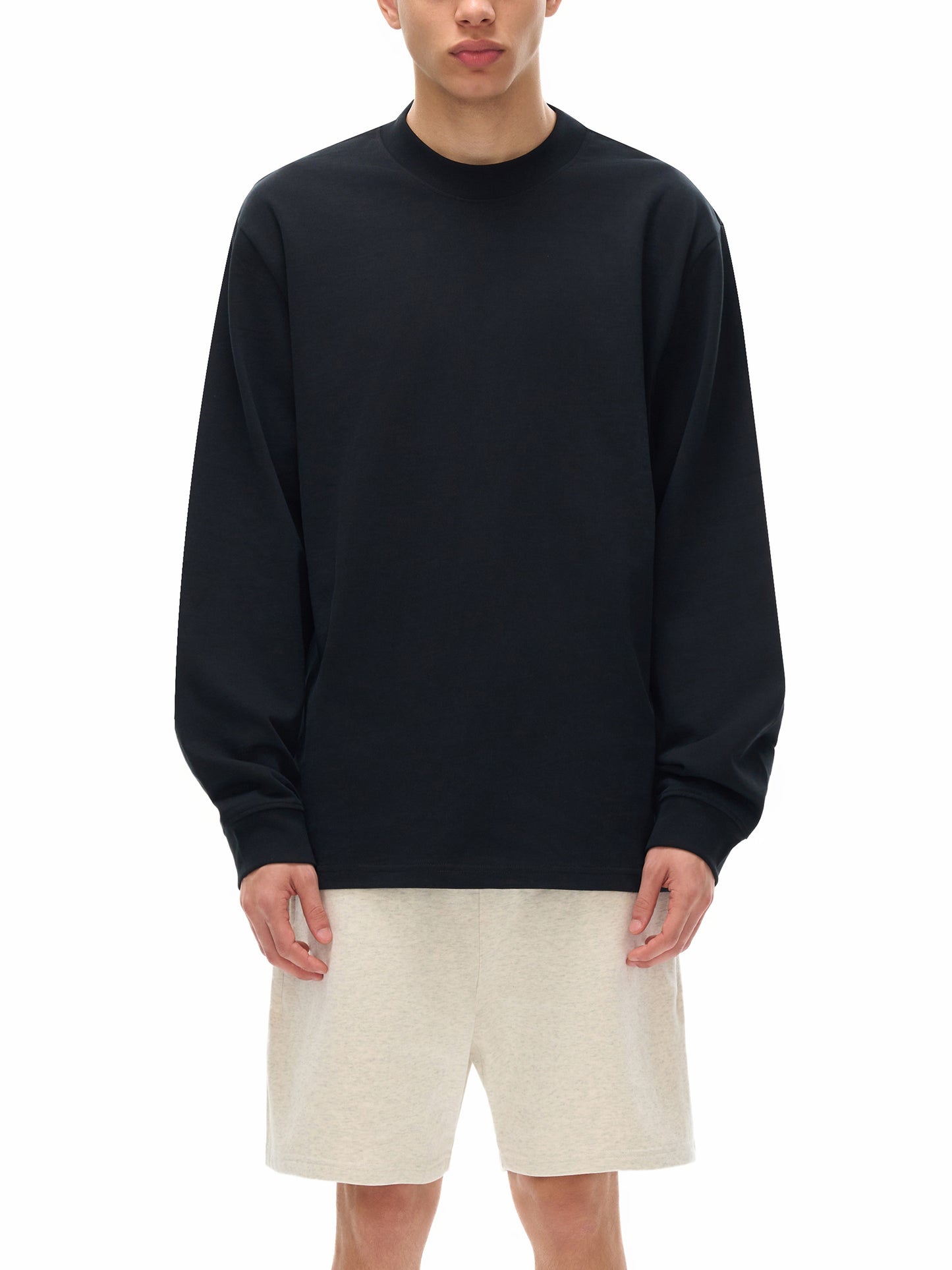 essential non-shrink mock neck sweatshirt