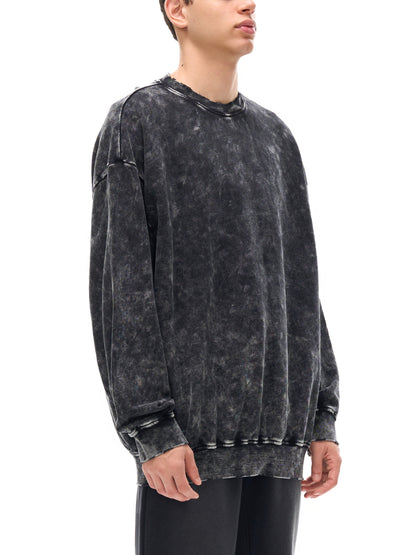Snow Washed Hand-Frayed Sweatshirt