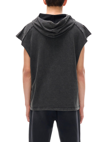 Acid Washed Boxy Hooded Tank Top
