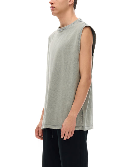 Acid Washed Frayed Hem Tank Top