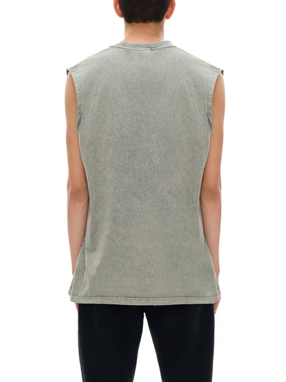 Acid Washed Frayed Hem Tank Top