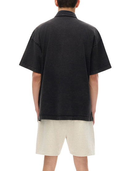 Heavyweight Acid-Washed Polo T-Shirt