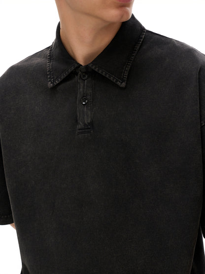 Heavyweight Acid-Washed Polo T-Shirt