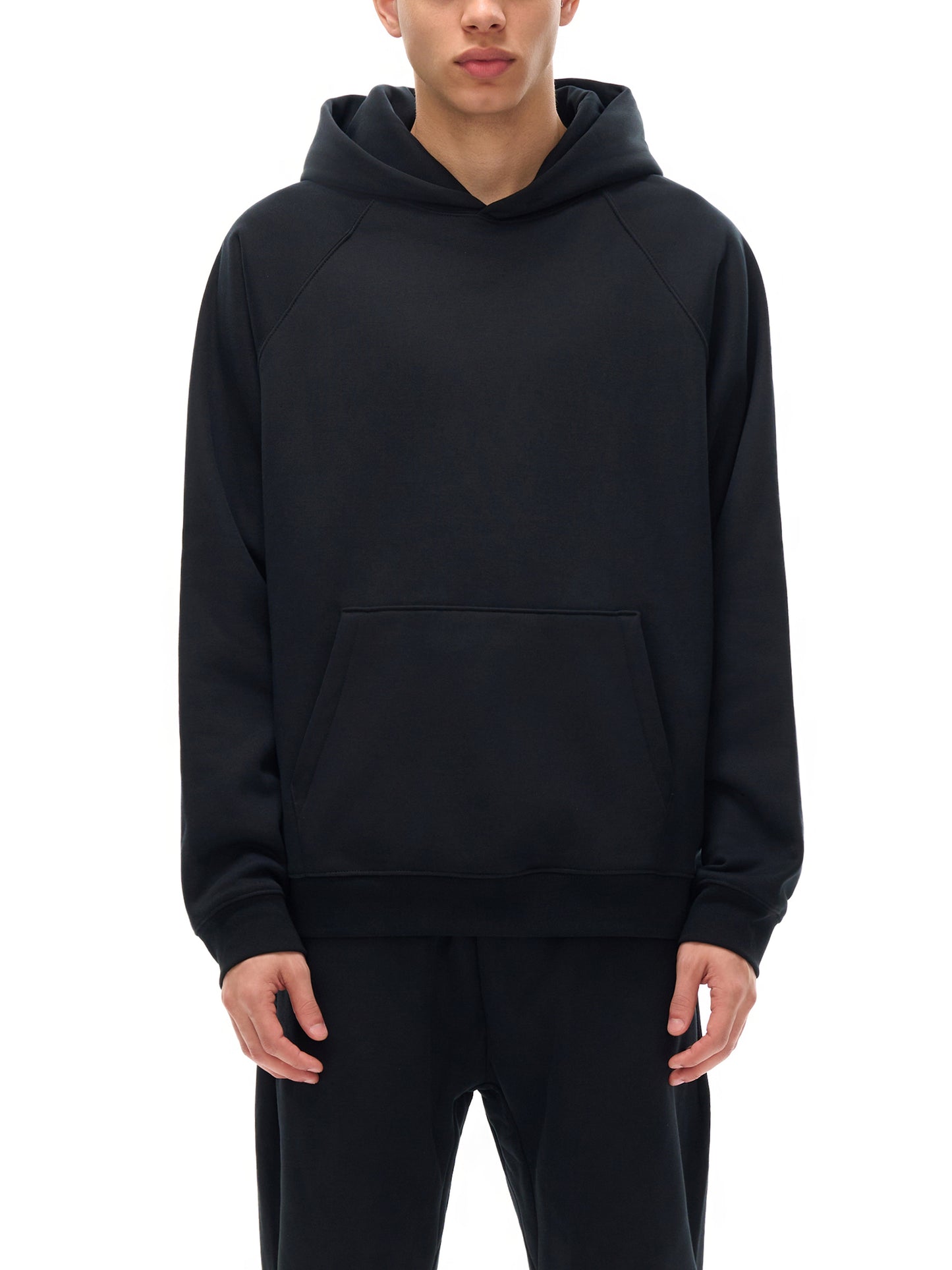 essential raglan sleeve fleece hoodie