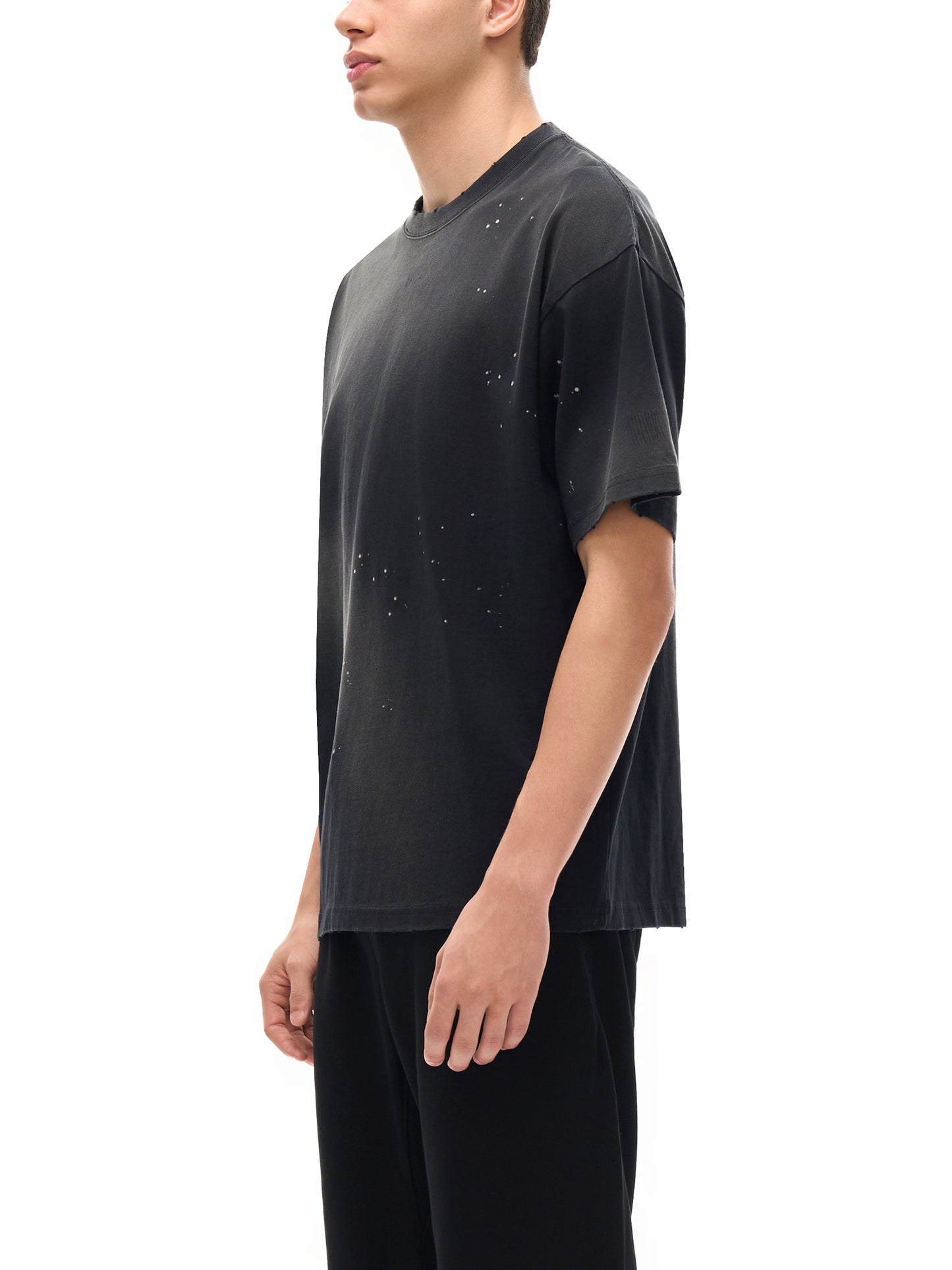 hand-frayed sunfade paint splatter t-shirt