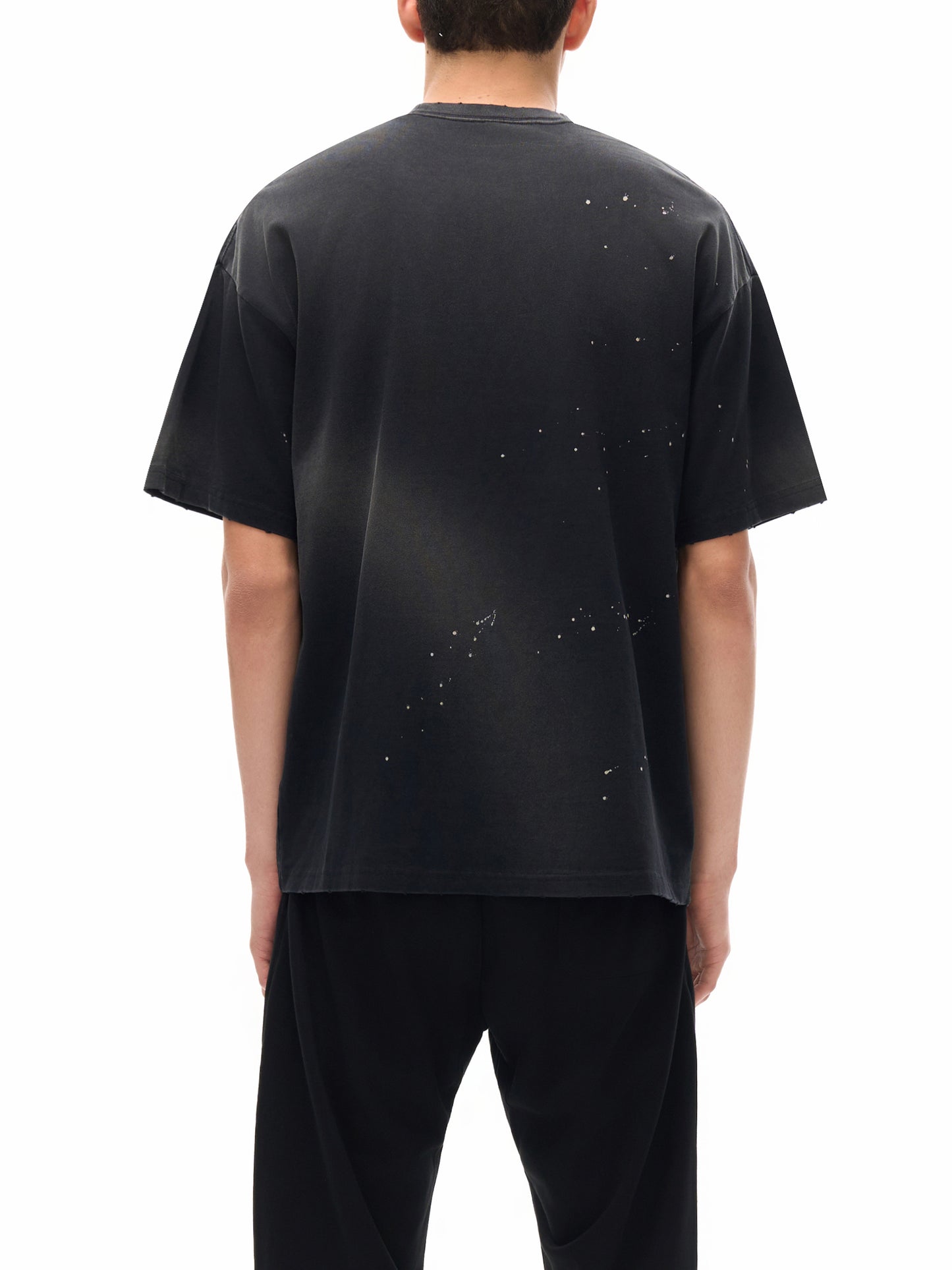 hand-frayed sunfade paint splatter t-shirt