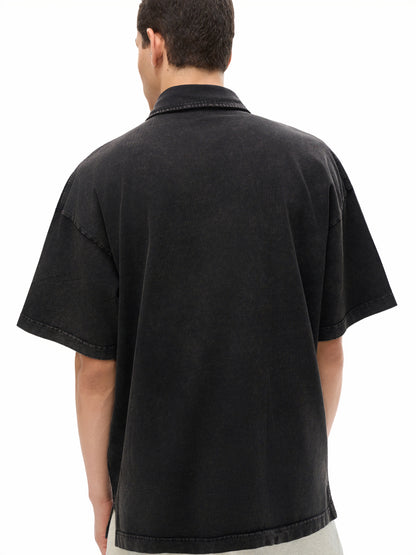 Heavyweight Acid-Washed Polo T-Shirt