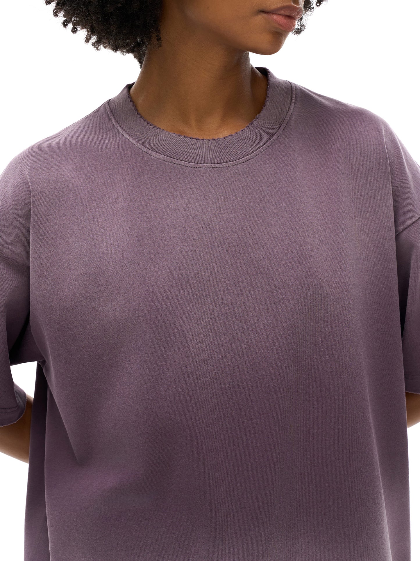 sun fade hand-frayed cotton t-shirt