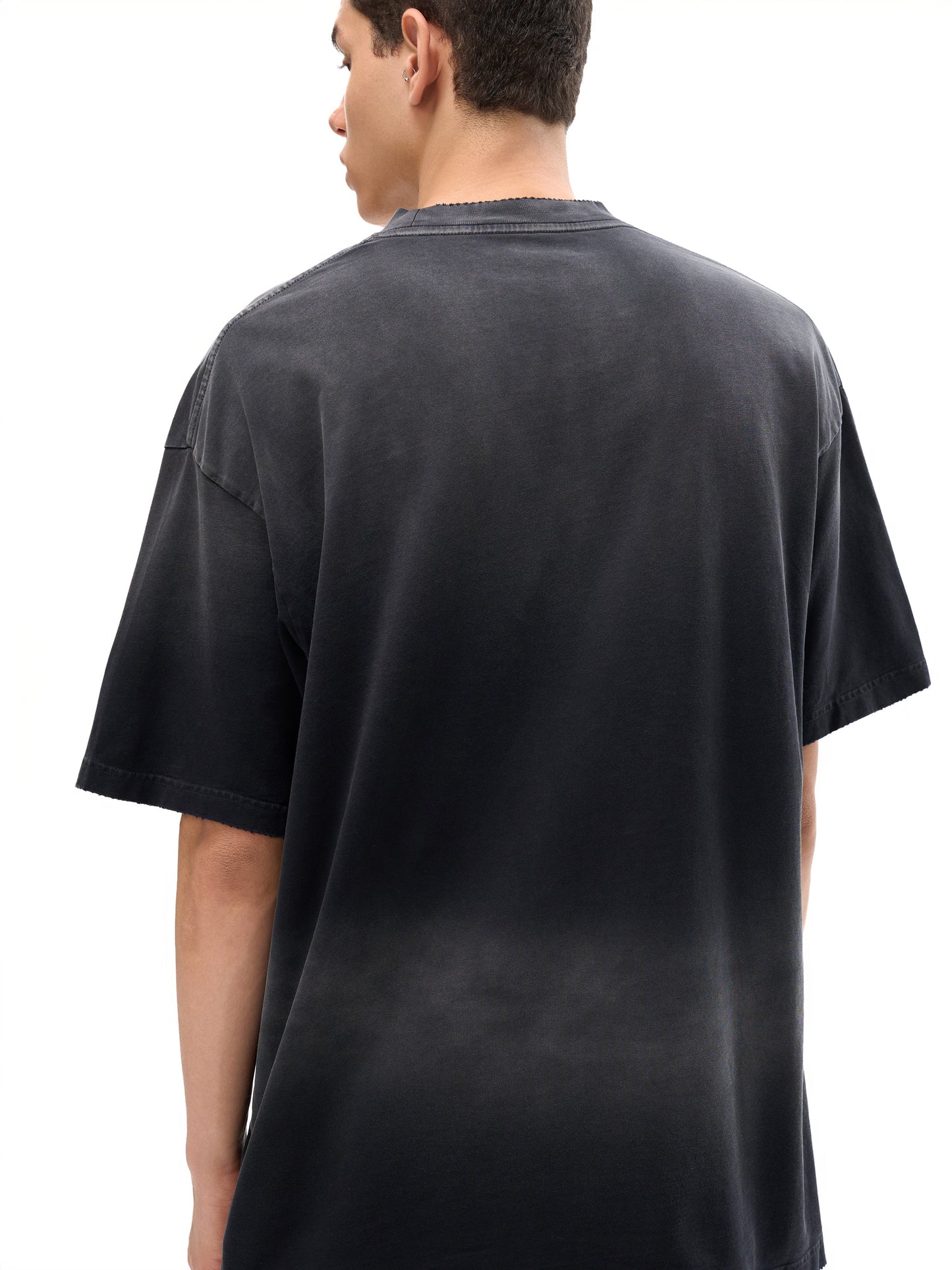 sun fade hand-frayed cotton t-shirt