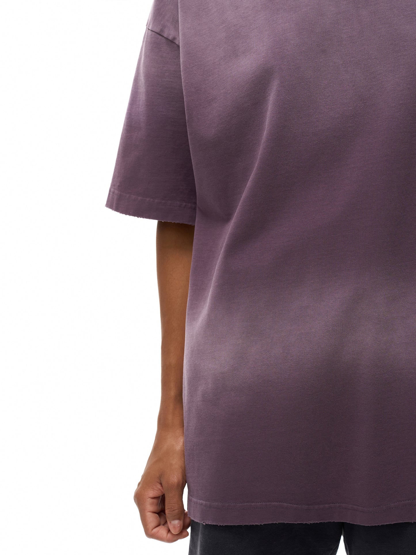 sun fade hand-frayed cotton t-shirt