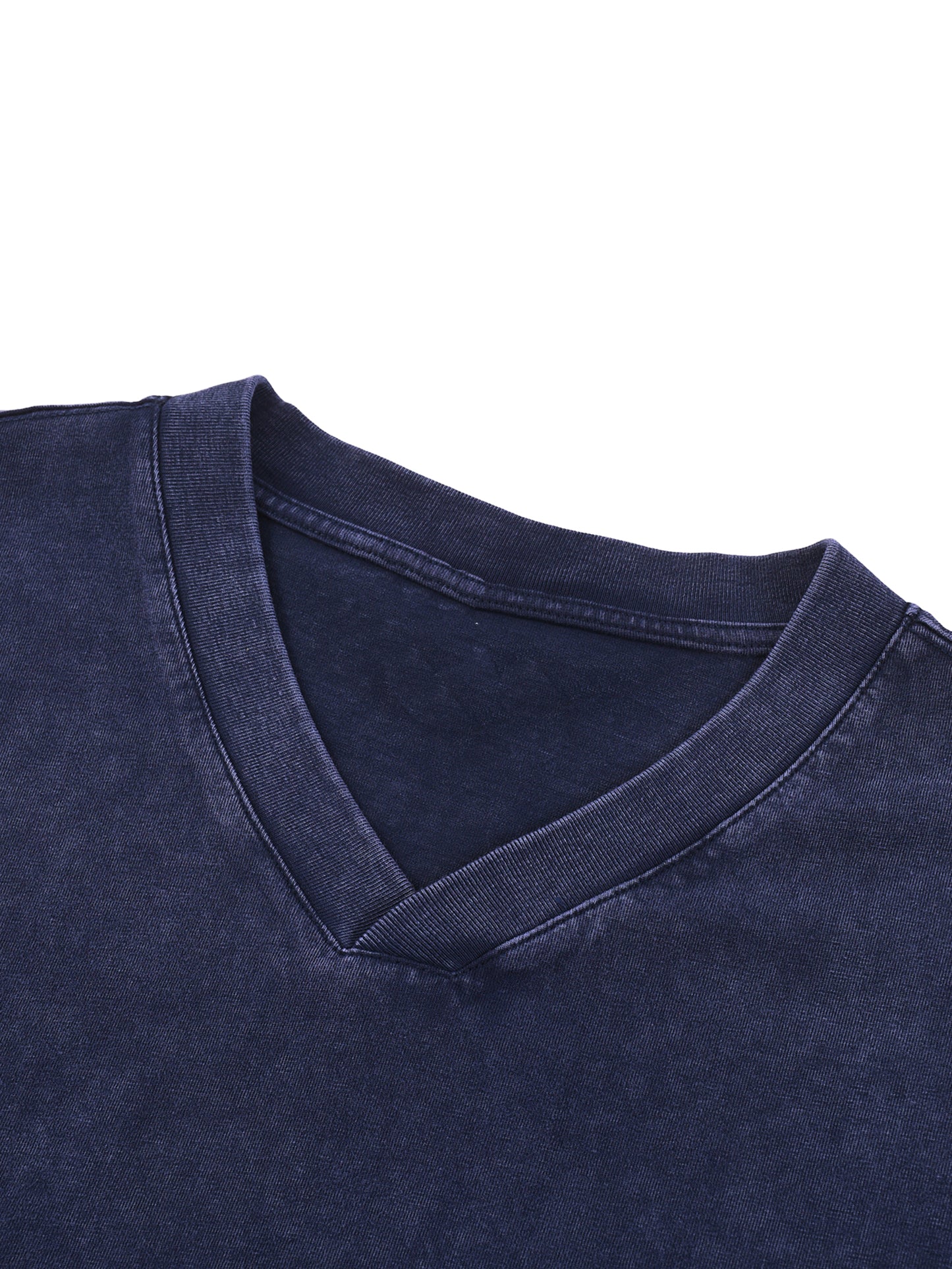 acid washed v-neck cotton t-shirt