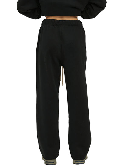 Solid Colour Fleece Straight Leg Joggers