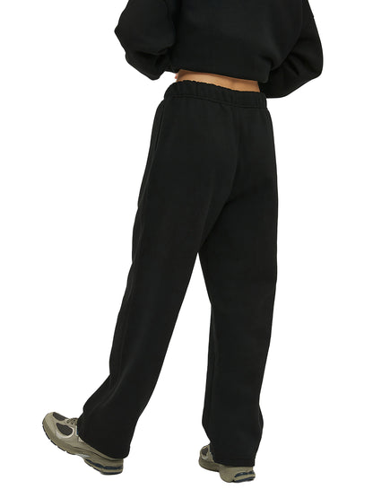 Solid Colour Fleece Straight Leg Joggers