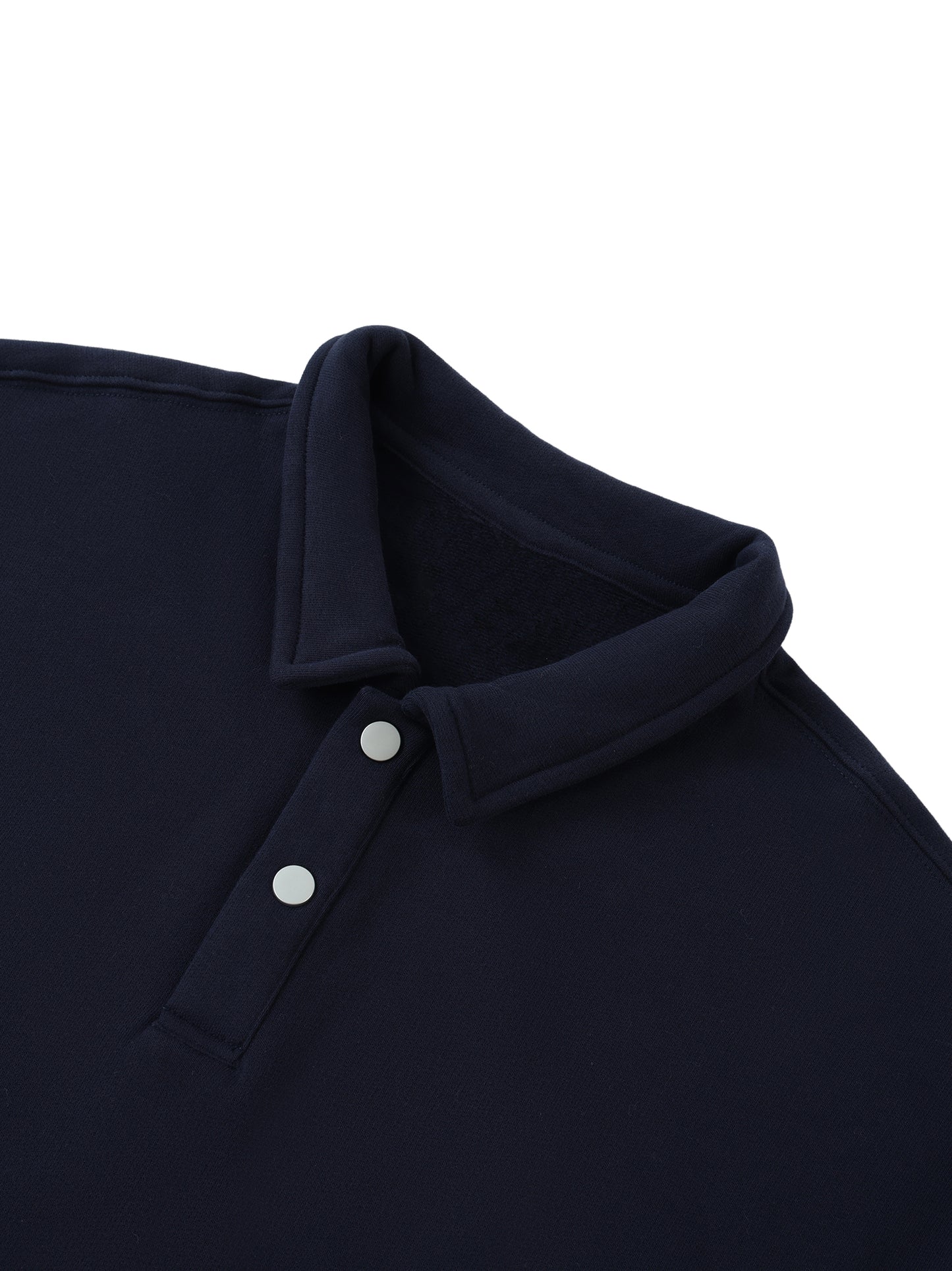 heavyweight polo-collar sweatshirt