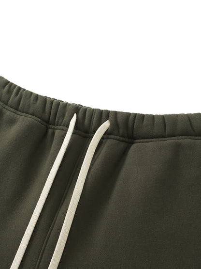 Solid Colour Fleece Straight Leg Joggers