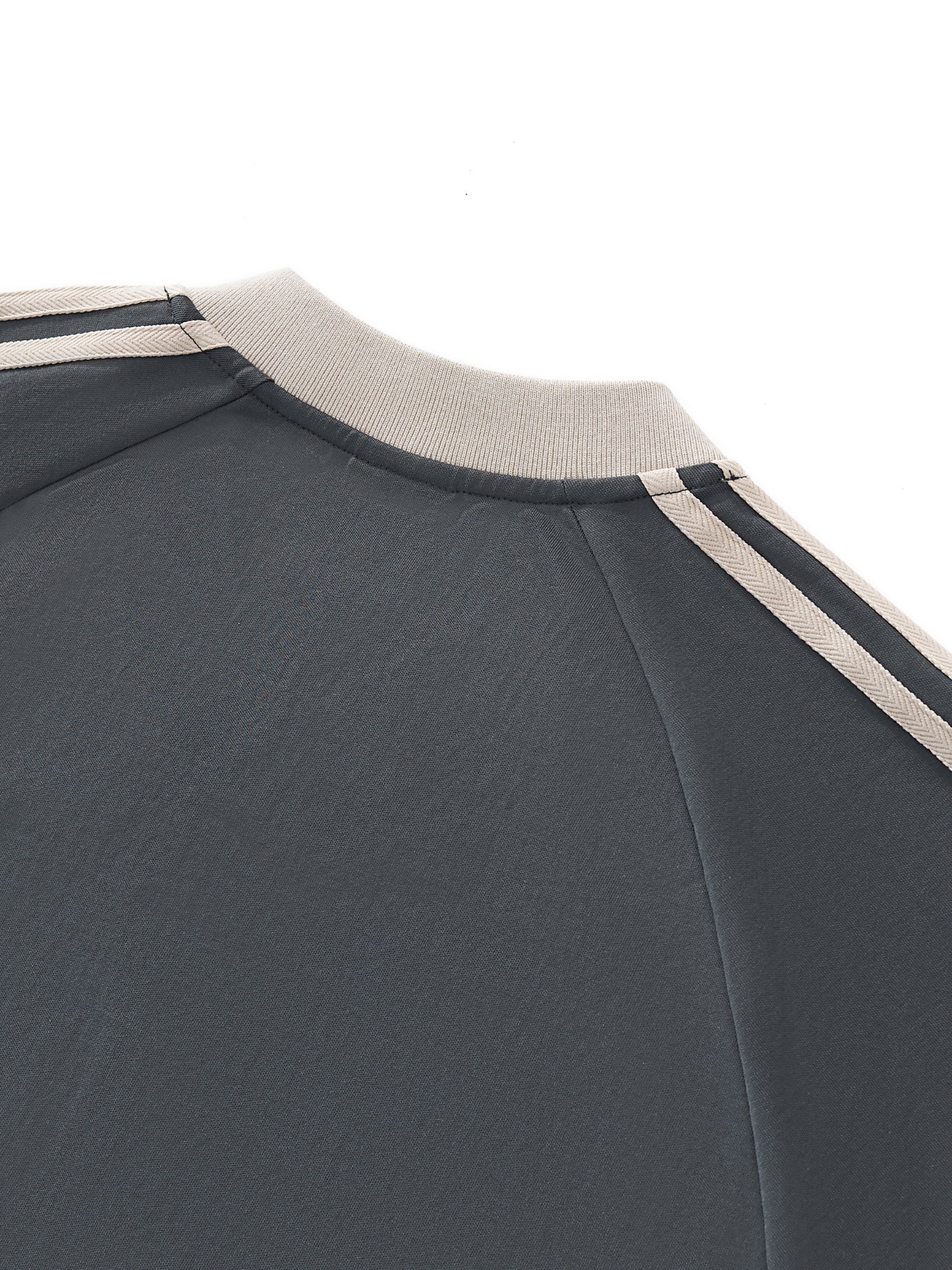 colour-block v-neck long-sleeve t-shirt