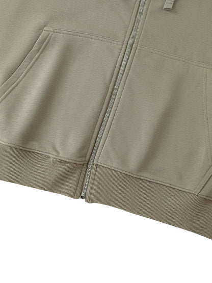 Drop-Shoulder Zip Up Hoodie
