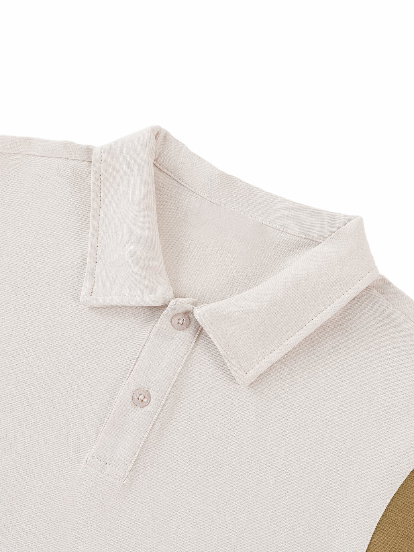 contrast panel cotton polo shirt