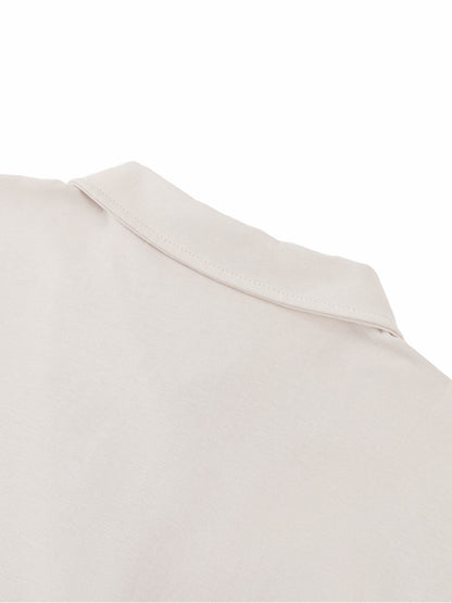 Contrast Panel Cotton Polo Shirt