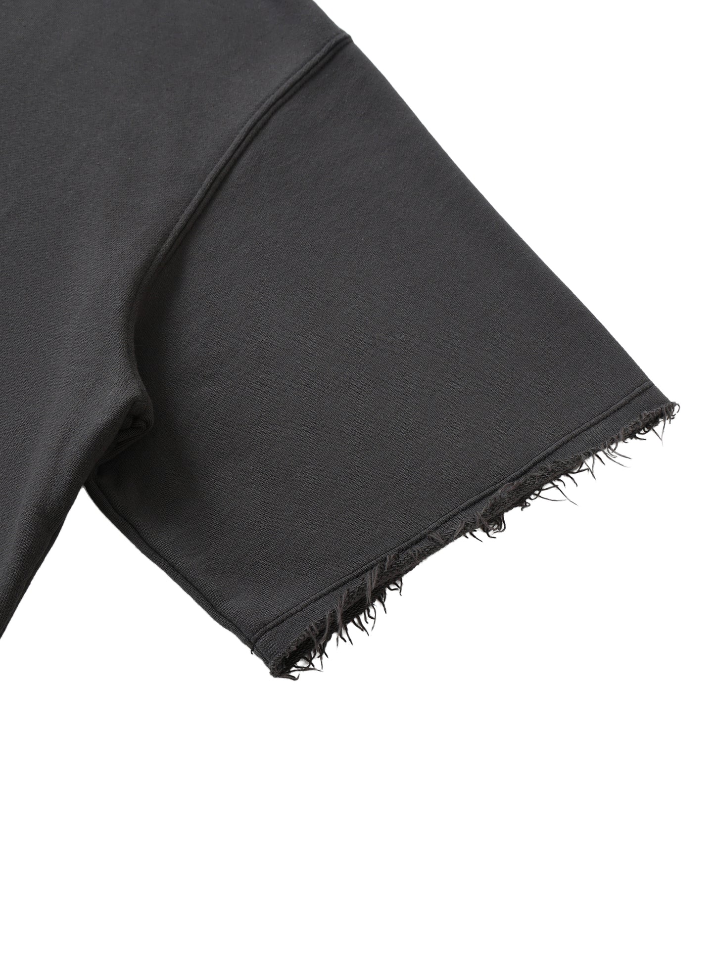 washed rolled hem half sleeve t-shirt