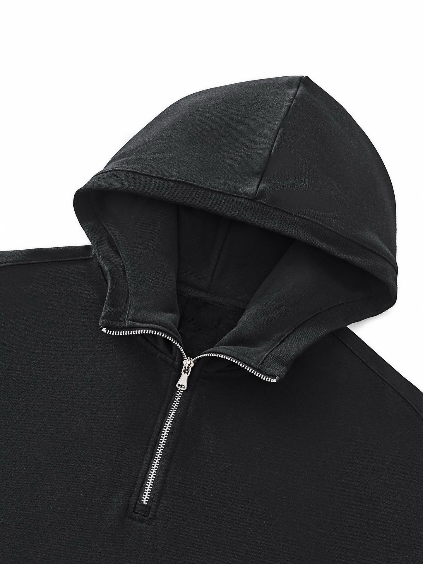 big hood half-zip fleece hoodie