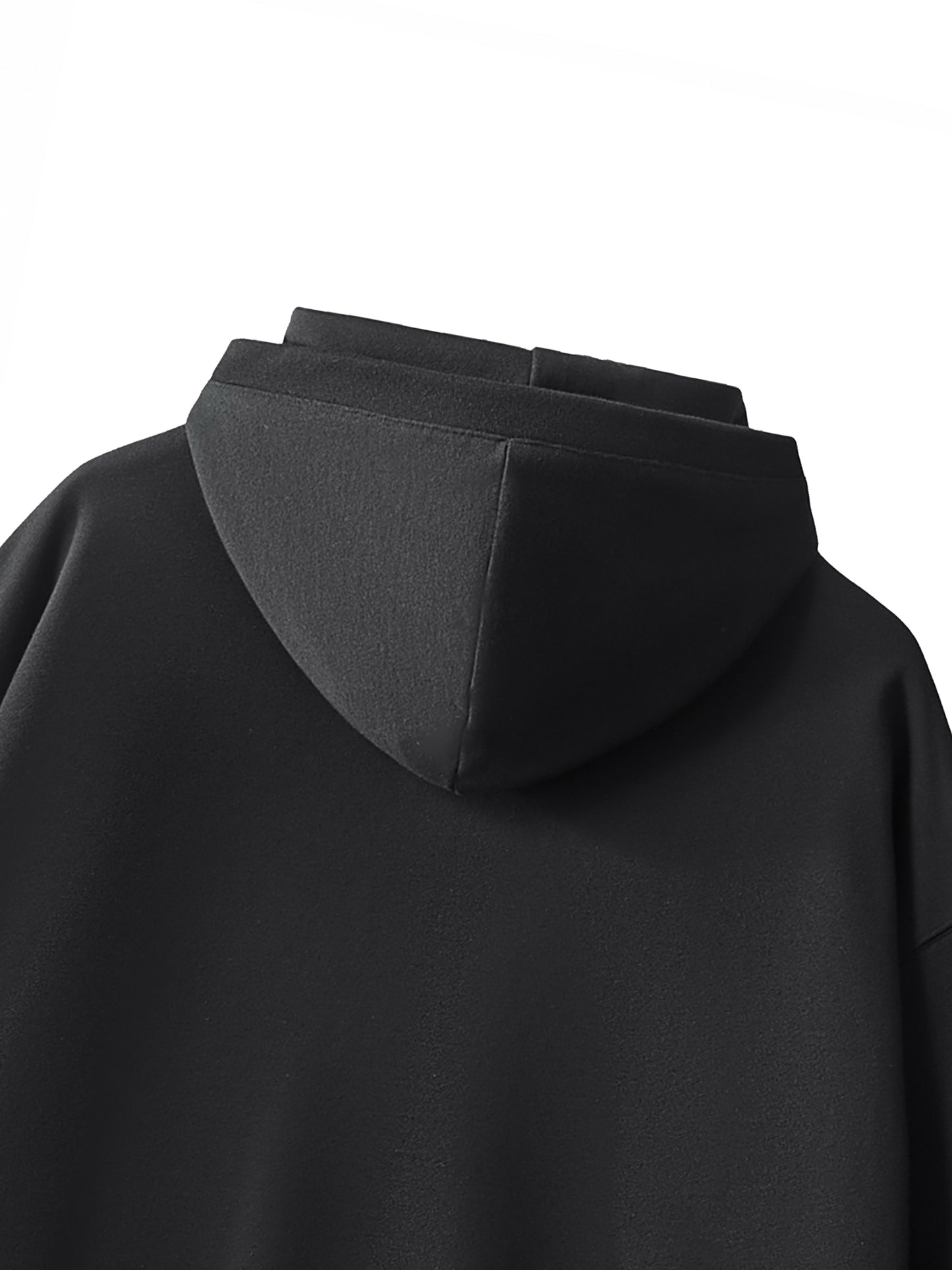 big hood half-zip fleece hoodie