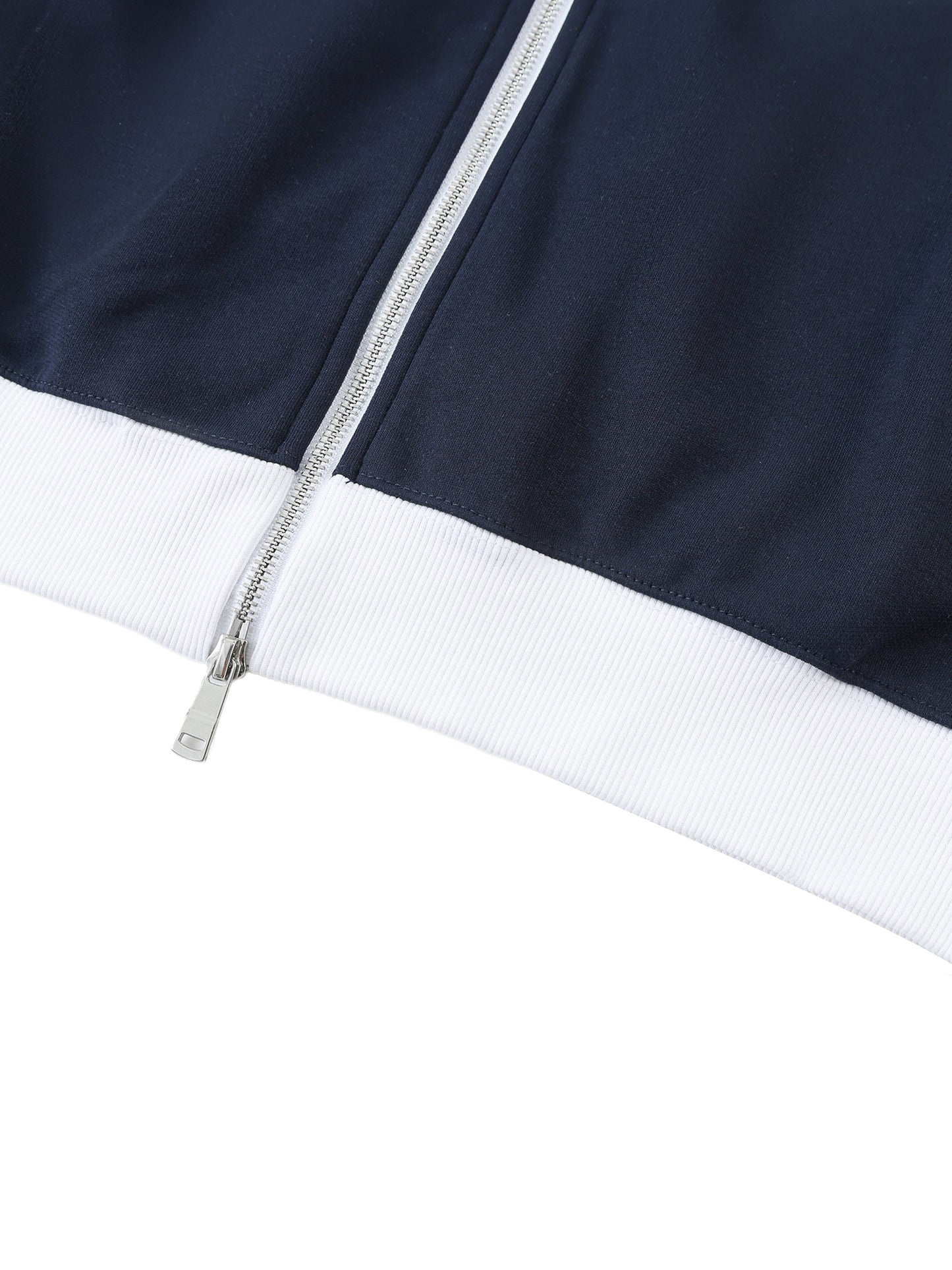contrast trim stand collar jacket