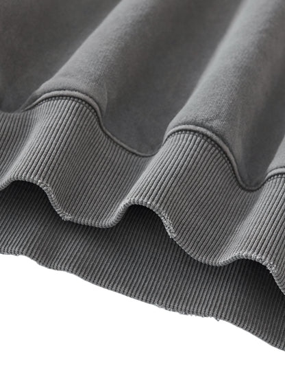 Frayed Enzyme Washed Fleece Hoodie