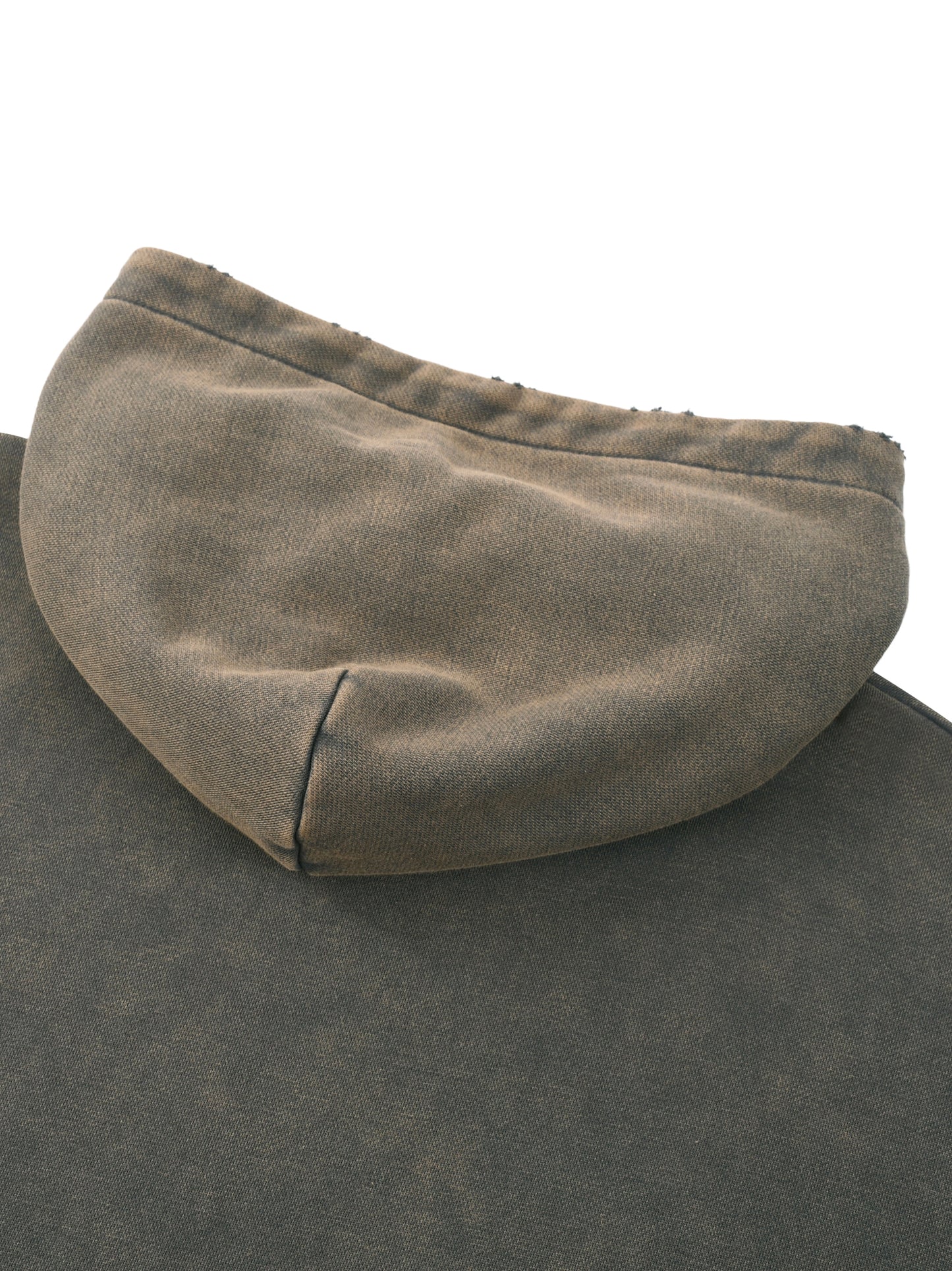 vintage washed frayed-hem hoodie