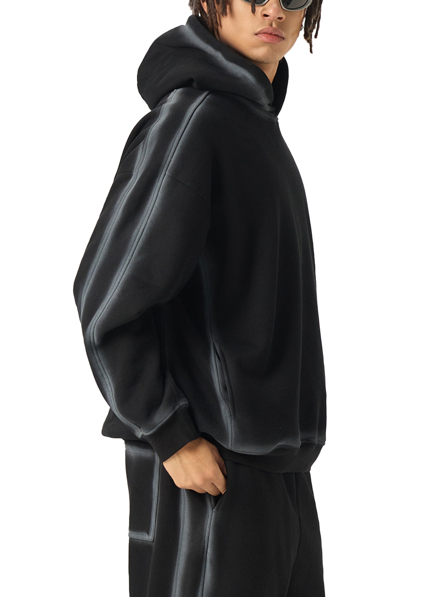 sunfaded edge fleece hoodie