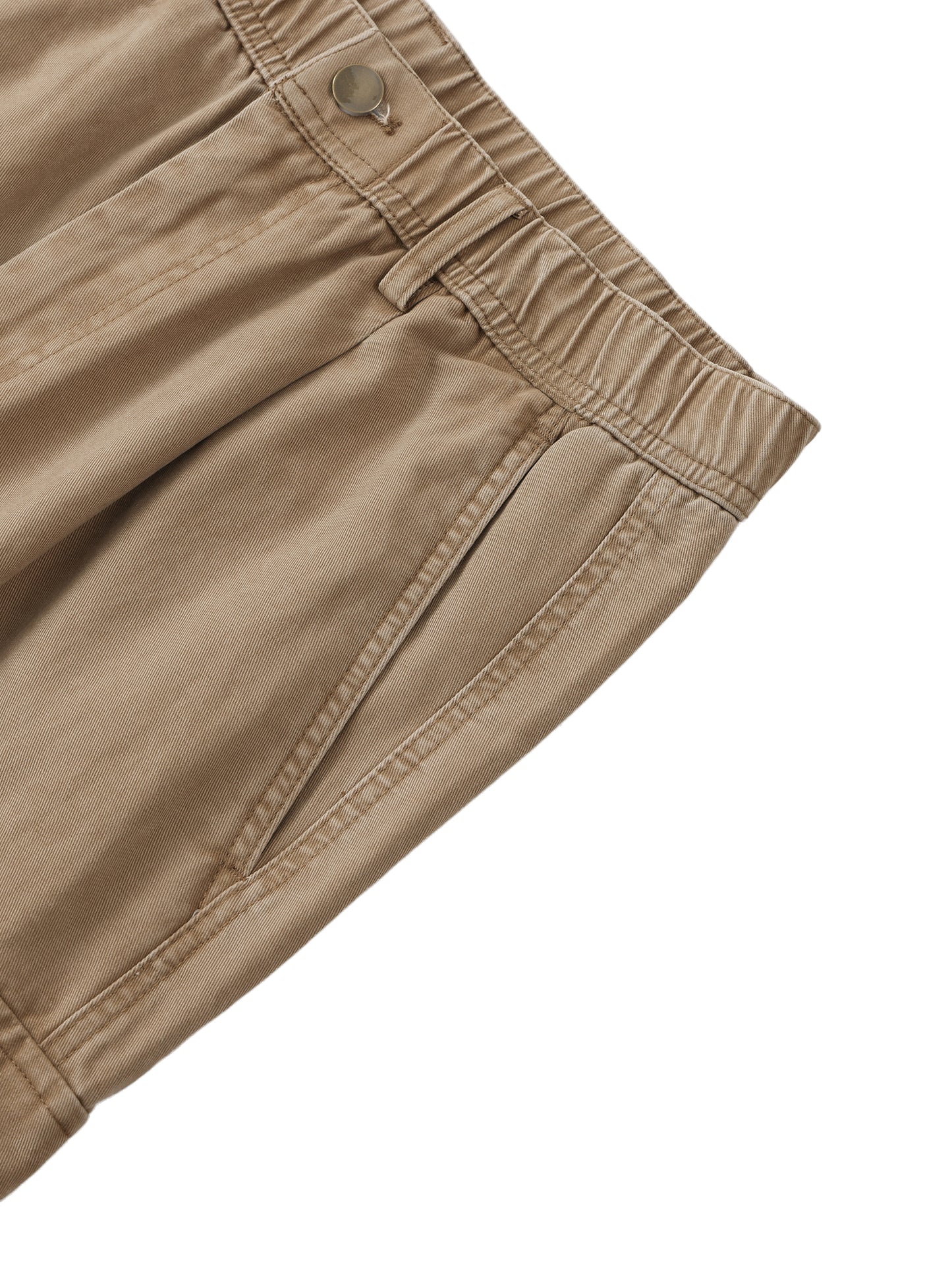 cotton elastic-waist cargo pants